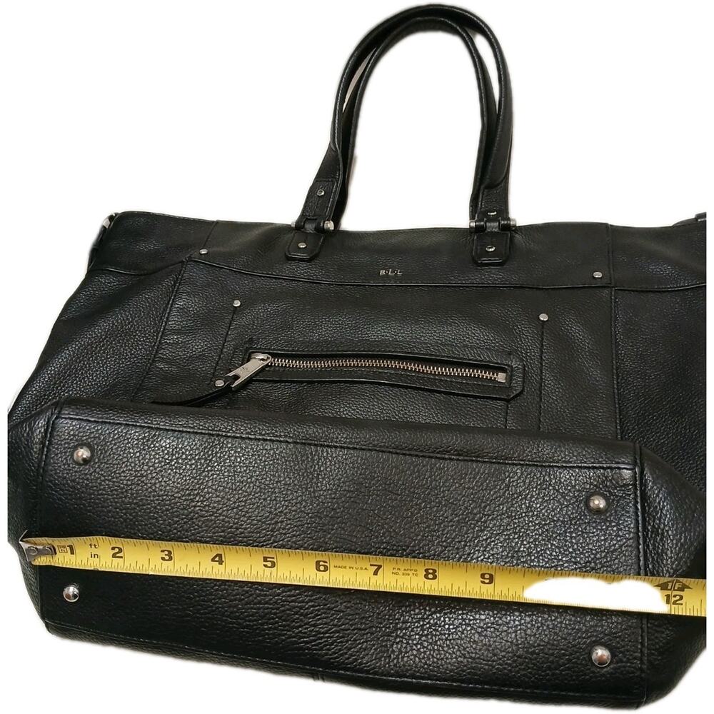 Lauren Ralph Lauren Est. 1967 Black Pebble Leather Lrg Tote Shoulder Slouch Bag - Picture 13 of 16